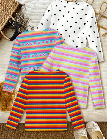 Set bluze 4 bucati Shein Kids, mix culori