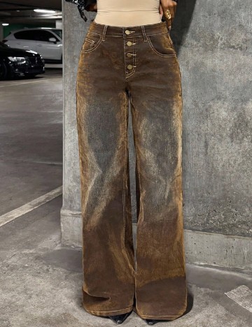 Pantaloni SHEIN, maro