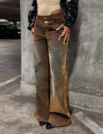 Pantaloni SHEIN, maro