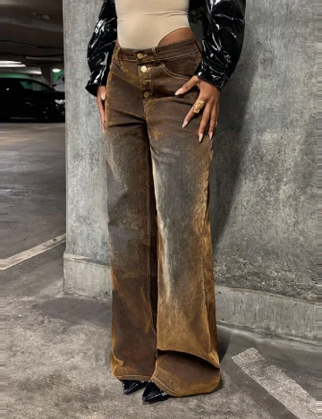 Pantaloni SHEIN, maro