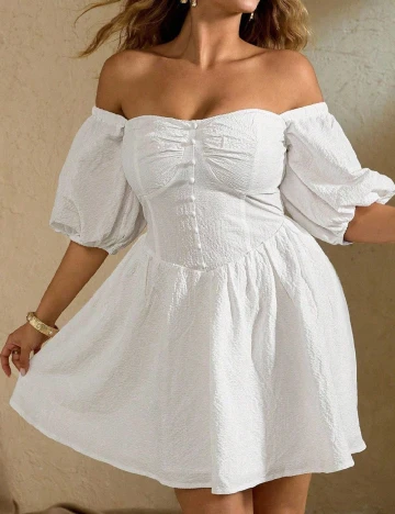 Rochie scurta SHEIN CURVE, alb