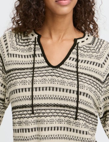 Bluza Ichi, crem/negru