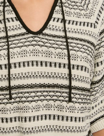 Bluza Ichi, crem/negru