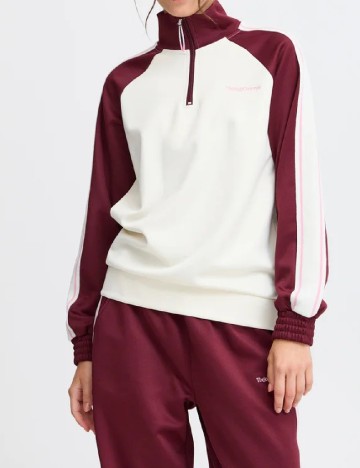 
						Bluza TheJoggConcept, ecru/visiniu