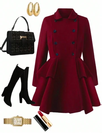 Palton SHEIN CURVE, rosu