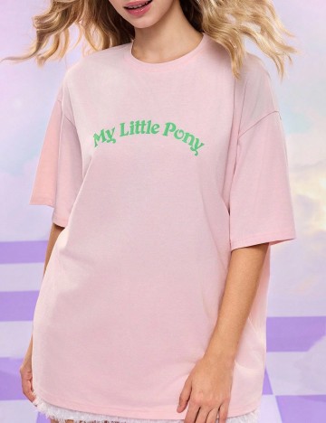 Tricou Oversize SHEIN, roz