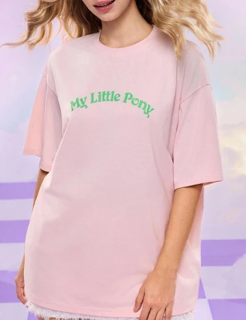 Tricou Oversize SHEIN, roz