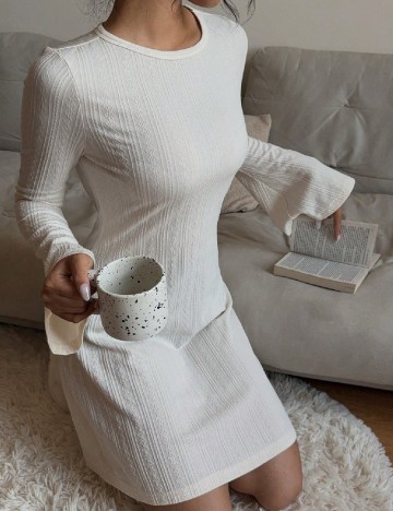 Rochie scurta SHEIN, ecru