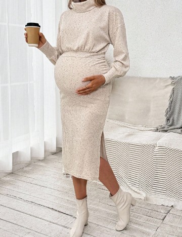 Rochie medie SHEIN Maternity, bej
