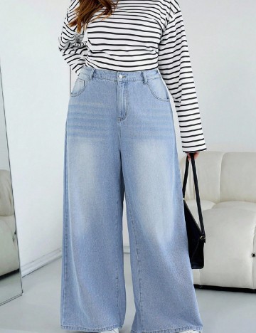 
						Blugi SHEIN CURVE, albastru