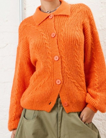 
						Cardigan SHEIN, portocaliu