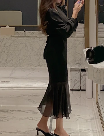 Rochie lunga Dazy, negru