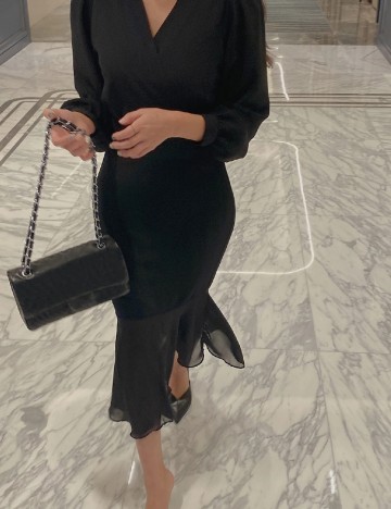 Rochie lunga Dazy, negru