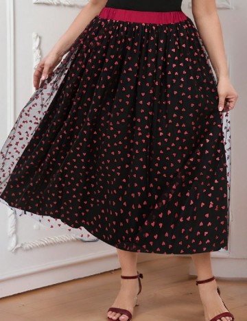 Fusta SHEIN CURVE, negru