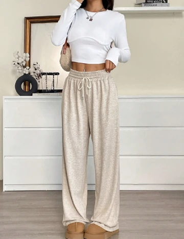 Pantaloni SHEIN, crem