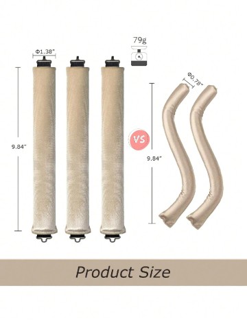 
						Set ondulatoare fara caldura 3 bucati SHEIN, crem