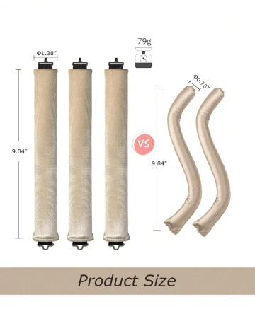 Set ondulatoare fara caldura 3 bucati SHEIN, crem