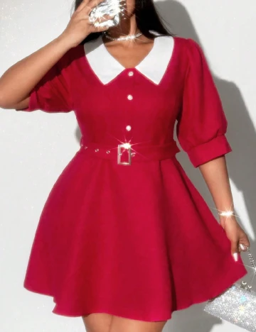 Rochie scurta SHEIN CURVE, rosu