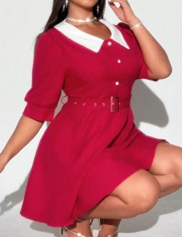 Rochie scurta SHEIN CURVE, rosu