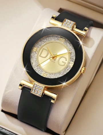 
						Ceas SHEIN, negru/auriu