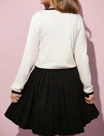 Compleu Shein Kids, alb/negru