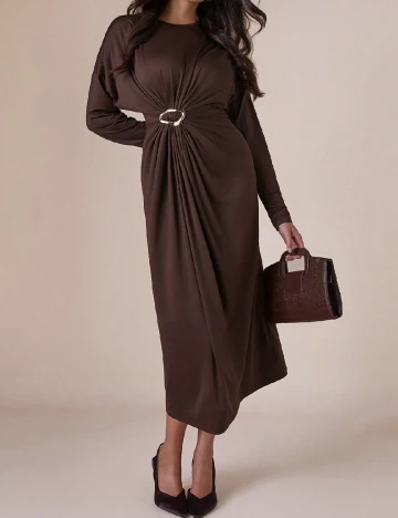 Rochie lunga Cosmina, maro