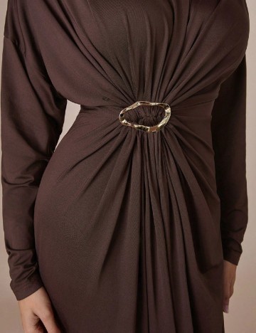 Rochie lunga Cosmina, maro