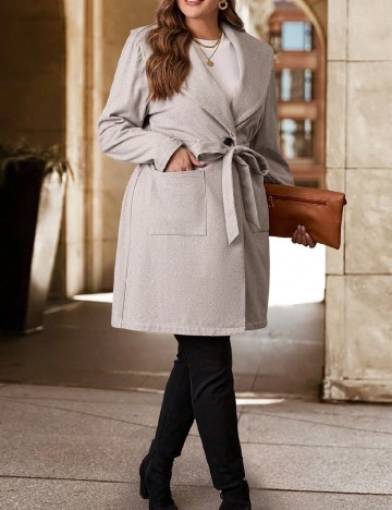 Palton SHEIN CURVE, gri