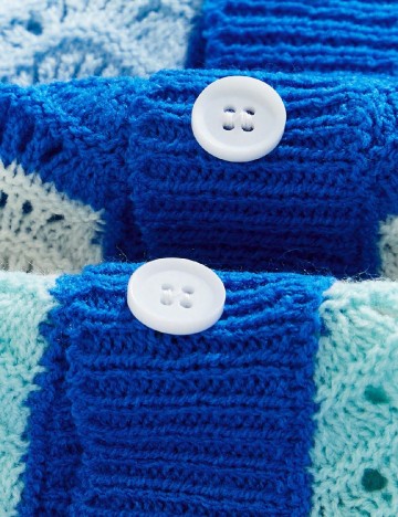 Cardigan Romwe, alb/albastru