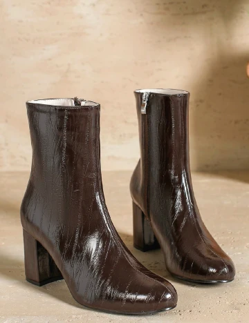 Botine SHEIN, maro inchis