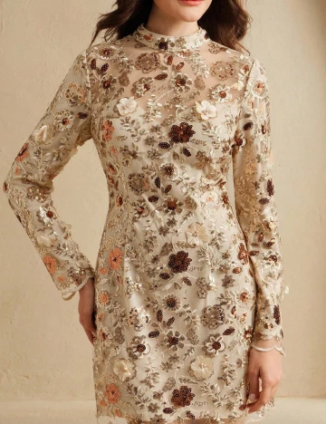 Rochie scurta Anewsta, crem