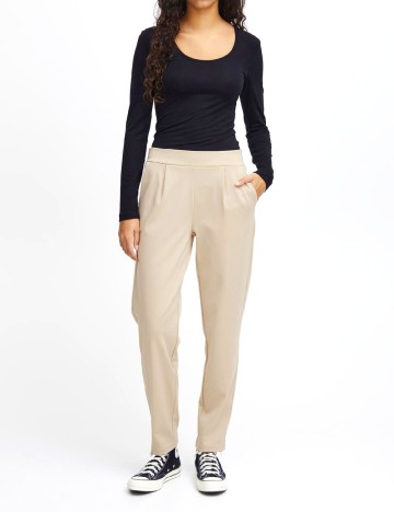 
						Pantaloni Ichi, ecru