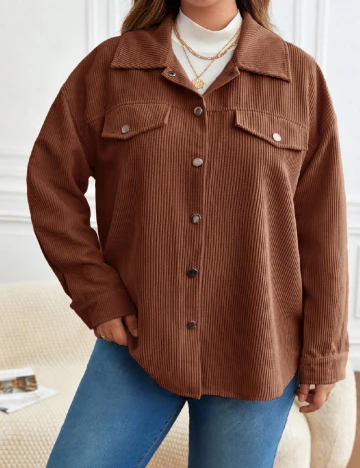 Camasa SHEIN CURVE, maro