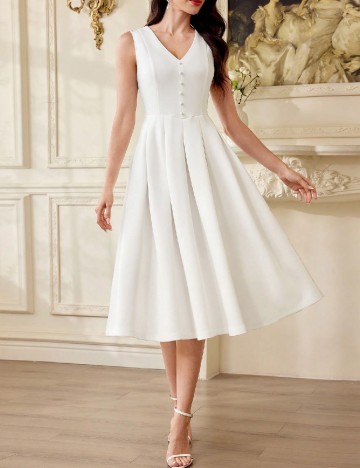 
						Rochie medie SHEIN, alb