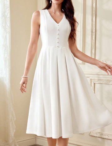 Rochie medie SHEIN, alb