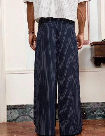 Pantaloni SHEIN Plus Size Men, bleumarin