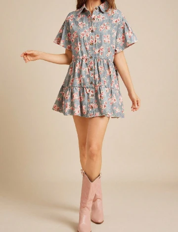 Rochie scurta SHEIN, floral print