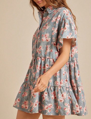 Rochie scurta SHEIN, floral print