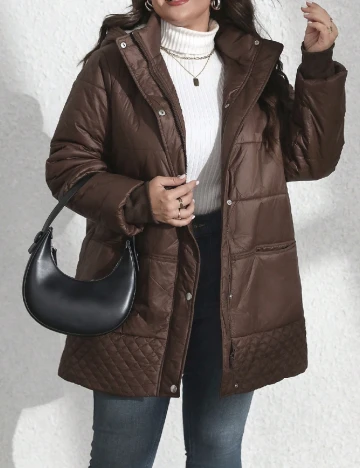 Geaca SHEIN CURVE, maro