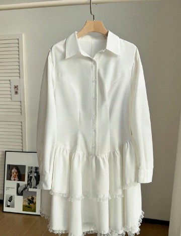 Rochie scurta SHEIN CURVE, alb