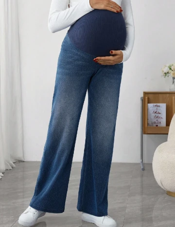 Pantaloni SHEIN Maternity, albastru