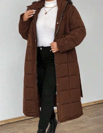 Geaca SHEIN CURVE, maro