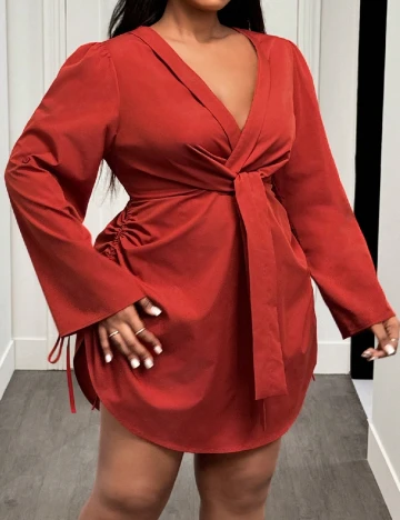 Rochie scurta SHEIN CURVE, rosu