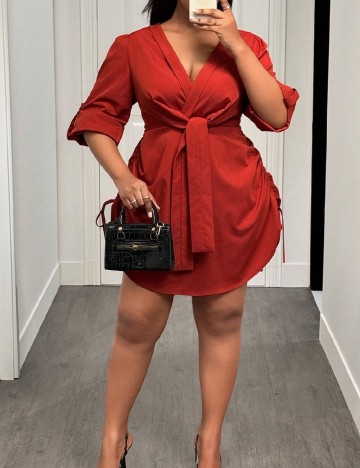 Rochie scurta SHEIN CURVE, rosu