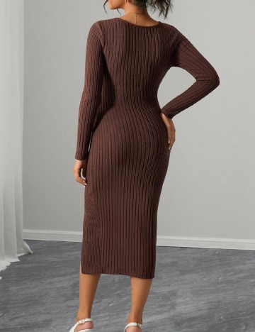 Rochie medie SHEIN Maternity, maro