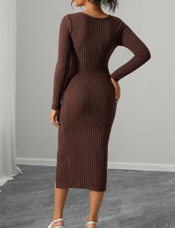 Rochie medie SHEIN Maternity, maro