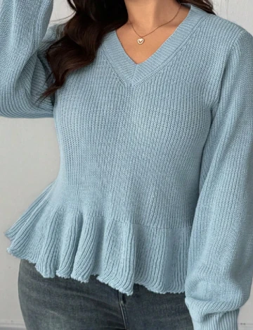 Bluza Dazy Plus Size, albastru