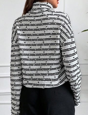 Bluza SHEIN, alb/negru