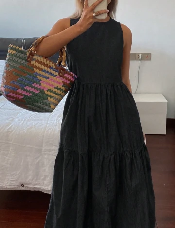 Rochie lunga Dazy, negru