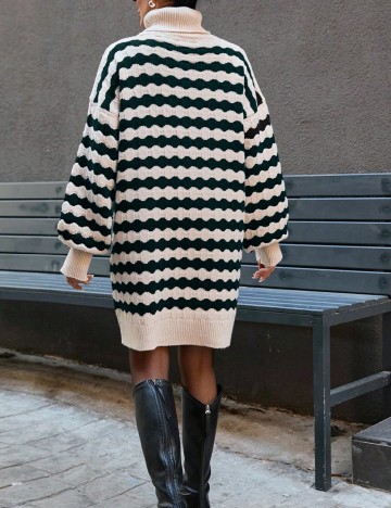 Rochie scurta SHEIN, ecru/verde